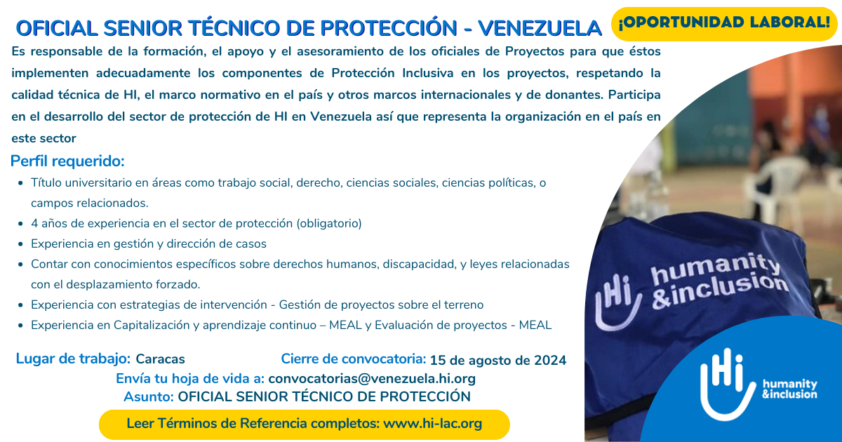 OFICIAL SENIOR TÉCNICO DE PROTECCIÓN - VENEZUELA