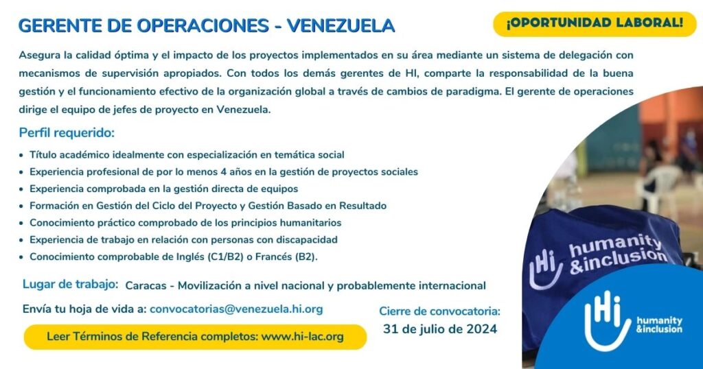 Gerente de Operaciones Venezuela