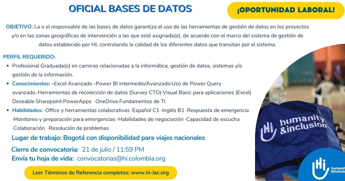 Oficial base de datos Colombia -HI