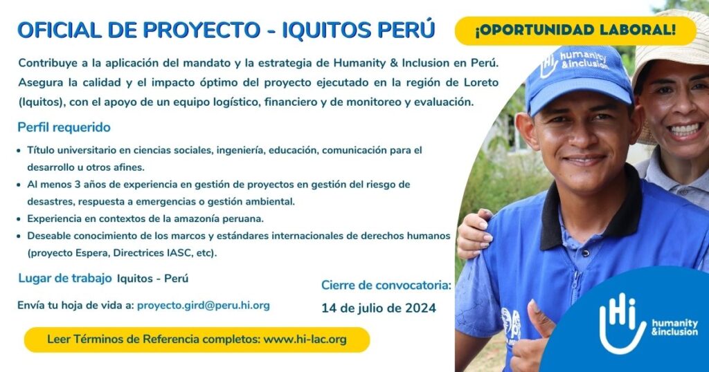 Oficial de Proyectos - Iquitos, Perú