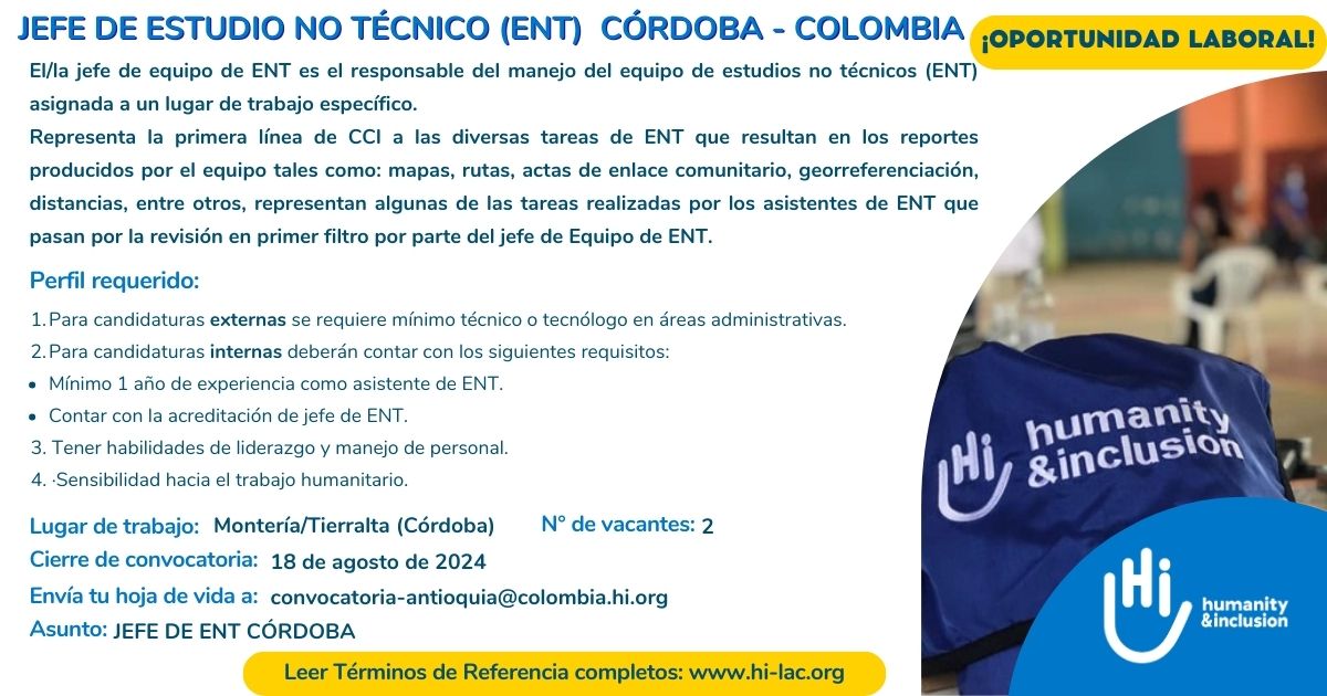 Jefe de Estudio no Técnico, ENT - Córdoba