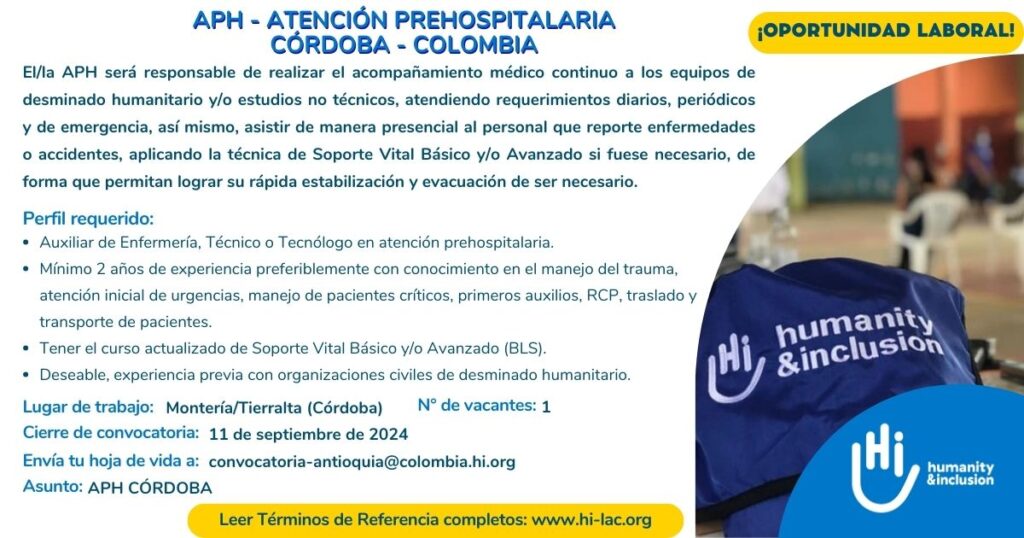 Atención Prehospitalaria - Tierra Alta, Córdoba, Colombia