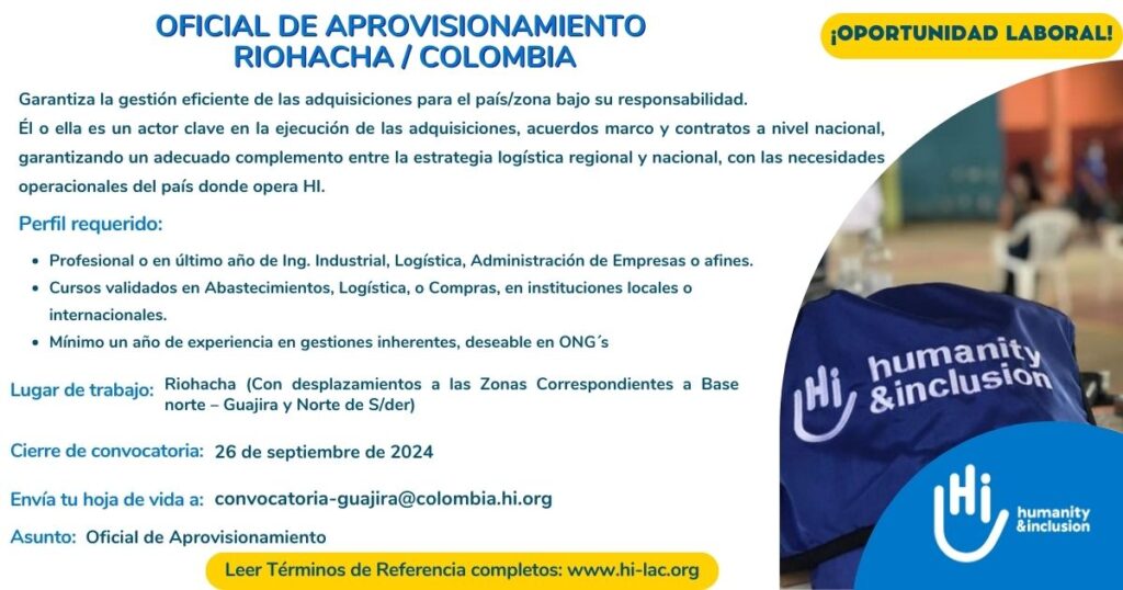 Oficial de Aprovisionamiento - Riohacha, Colombia