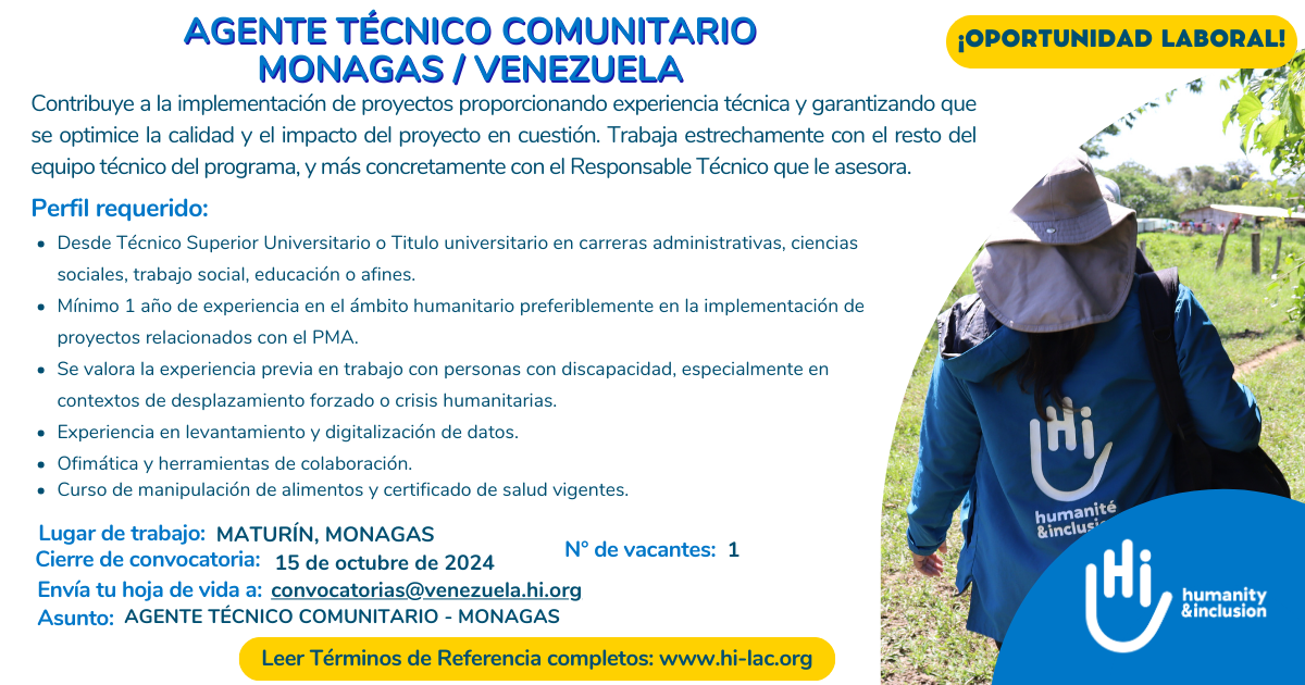 Agente Técnico Comunitario - Monagas, Venezuela