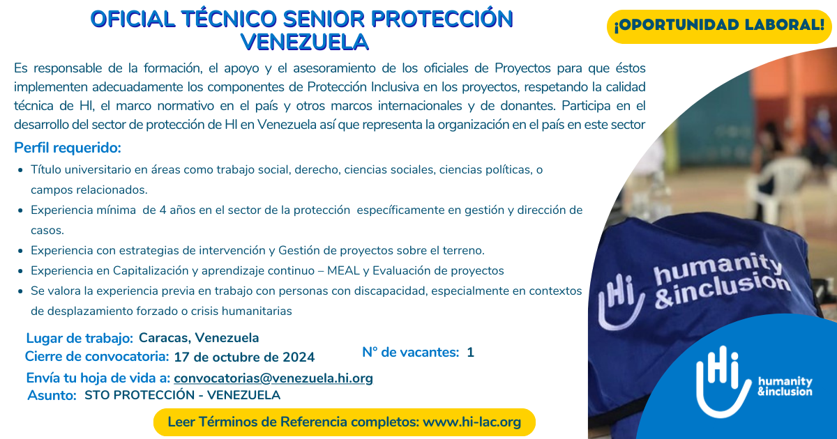 Oficial Técnico Senior de Protección - Venezuela