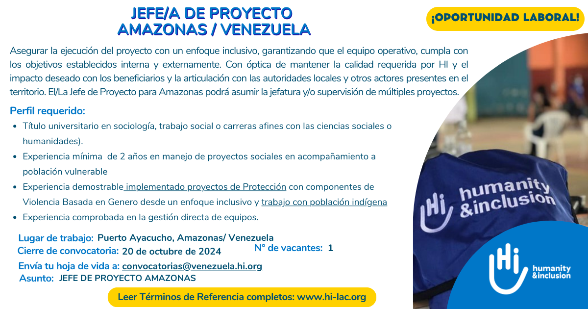 Jefe de Proyecto - Amazonas Venezuela