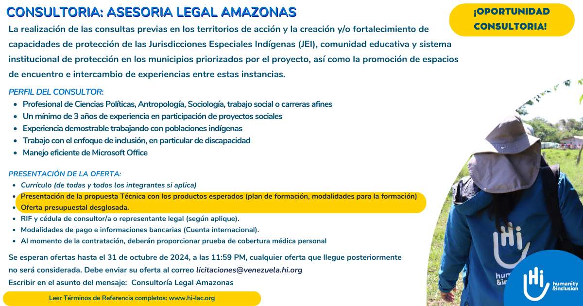 Consultoría Asesor Legal - Amazonas, Venezuela