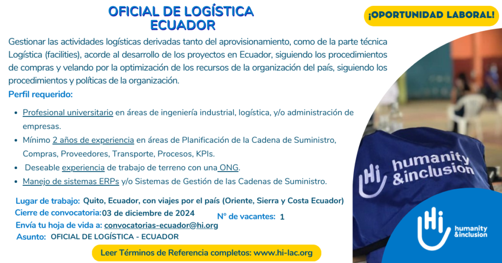 Oficial de Logística - Ecuador