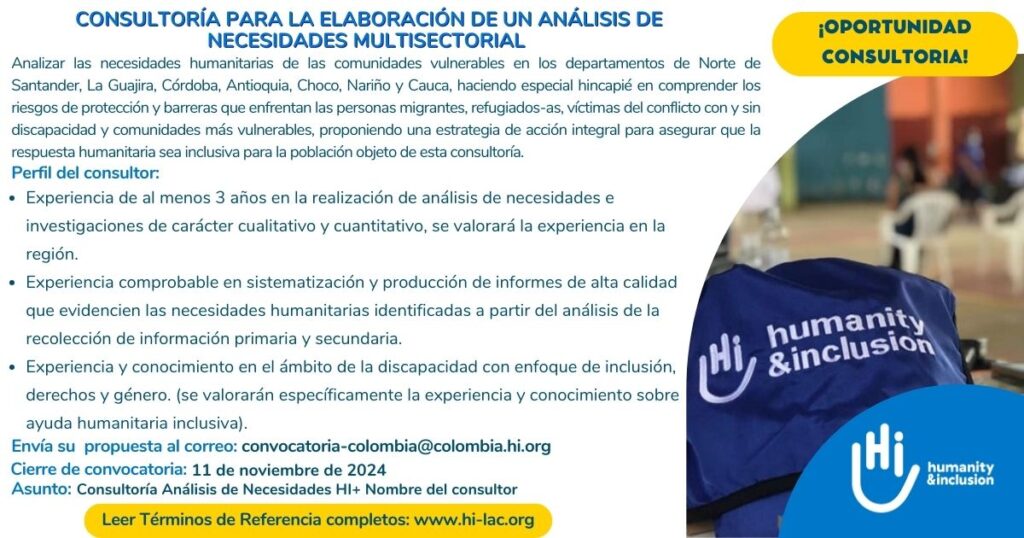 Consultoría de Análisis de Necesidades Multisectorial