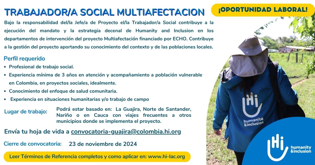 Trabajador/a Social Multiafectación - Colombia