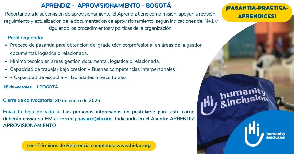 Aprendiz Aprovisionamiento - Colombia