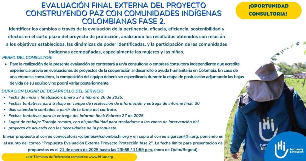 EVALUACIÓN FINAL EXTERNA DEL PROYECTO -Construyendo Paz con Comunidades Indígenas Colombianas Fase 2