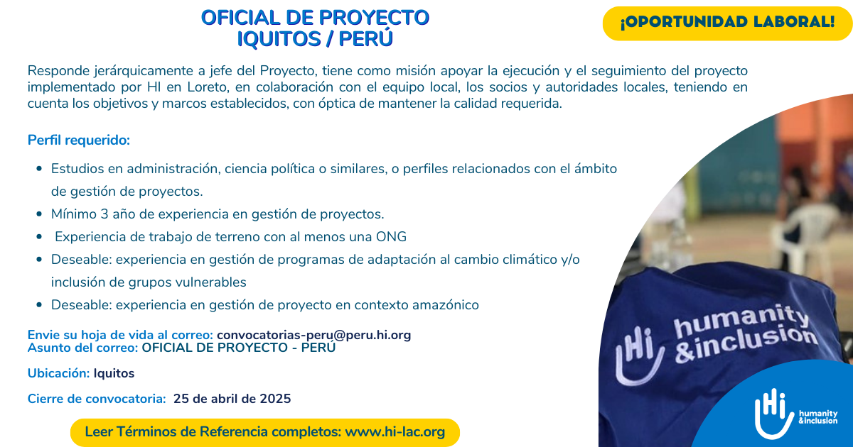 Oficial de Proyecto - Perú
