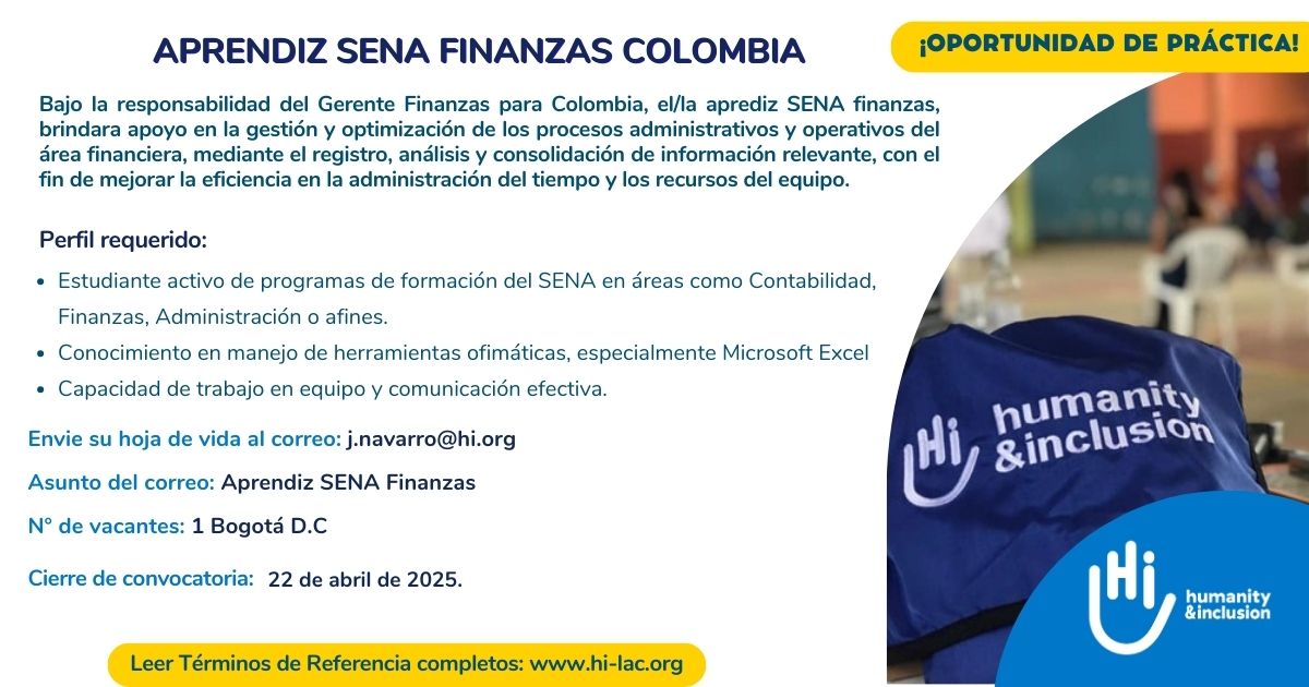 Aprendiz SENA Finanzas - Bogotá, Colombia