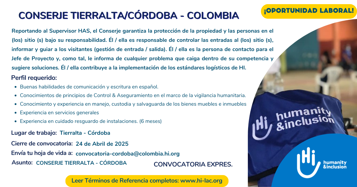 Conserje - Tierralta, Córdoba, Colombia