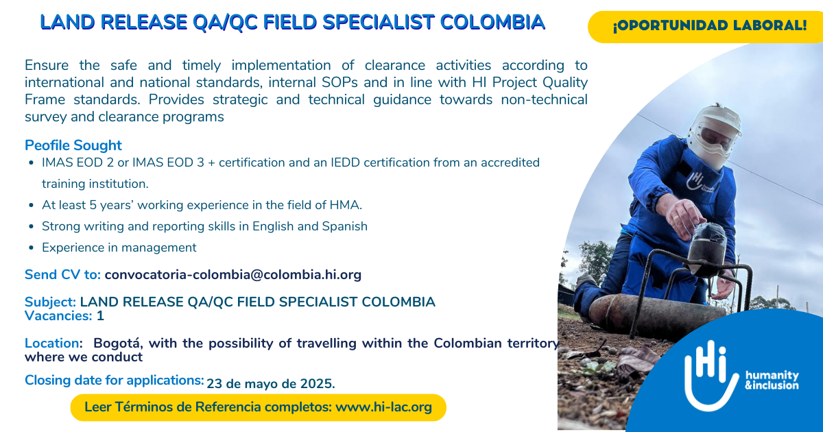 Land Release QA/QC Field Specialist - Colombia
