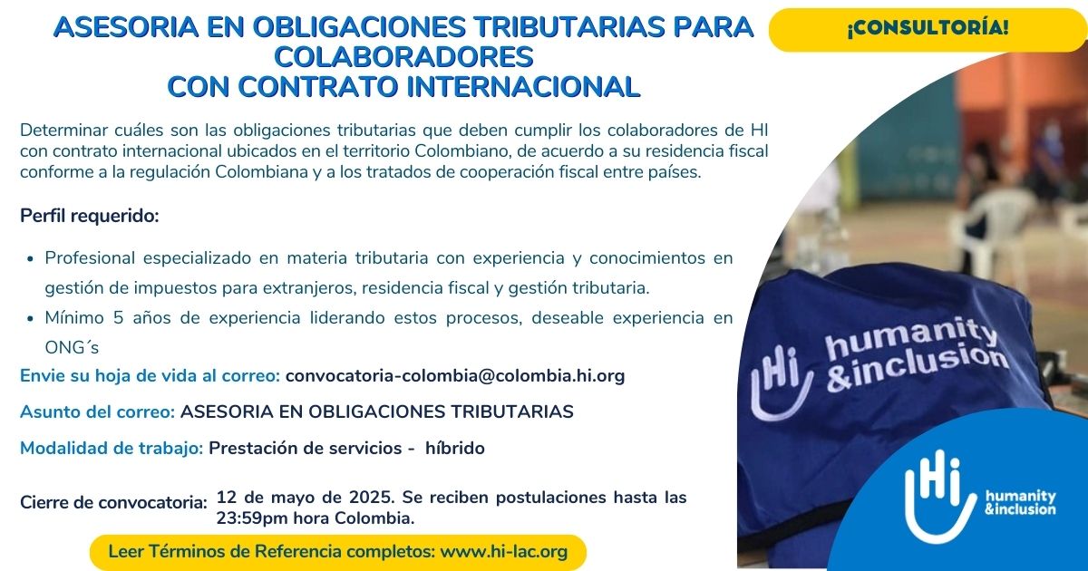 Consultoría Externa: Asesoría en Obligaciones Tributarias para Colaboradores con Contrato Internacional