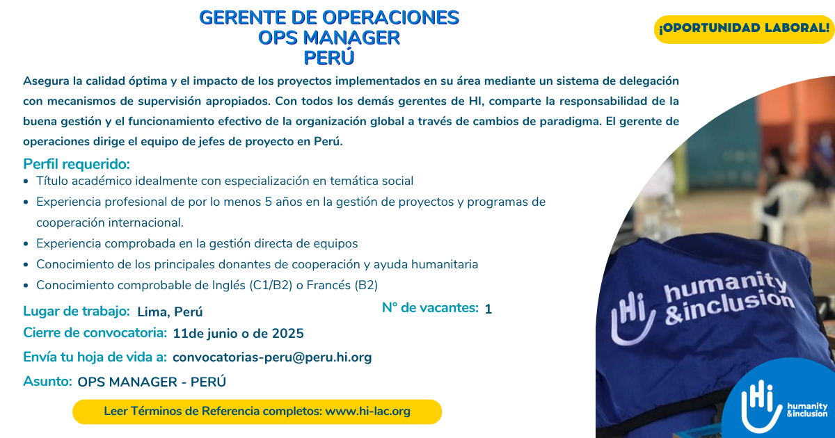 Gerente de Operaciones OPS - Perú