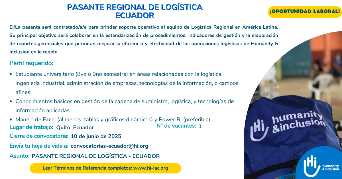 Pasante Regional de Logística - Ecuador