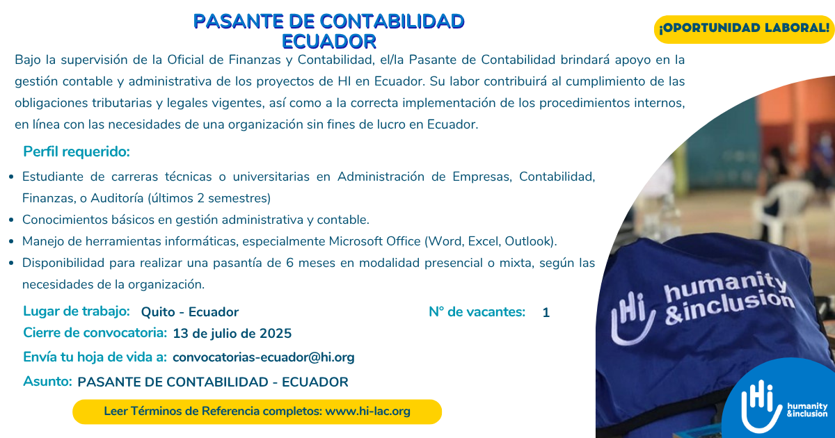 Pasante Regional de Logística - Ecuador