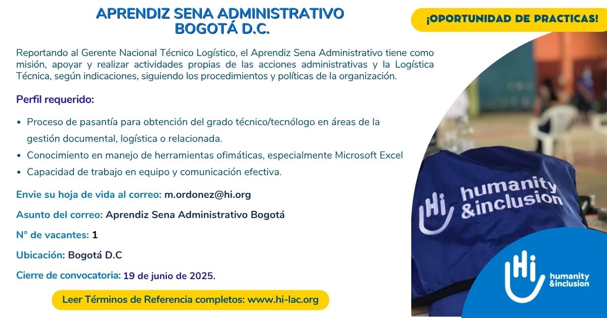 Aprendiz SENA Administrativo - Bogotá, Colombia