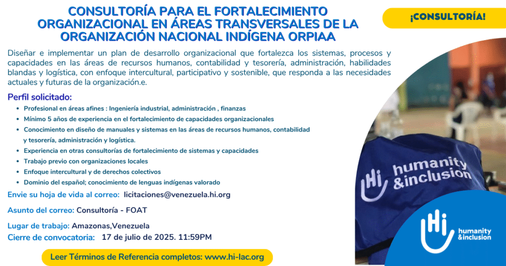 Consultoría para el Fortalecimiento Institucional en Áreas Transversales - Venezuela