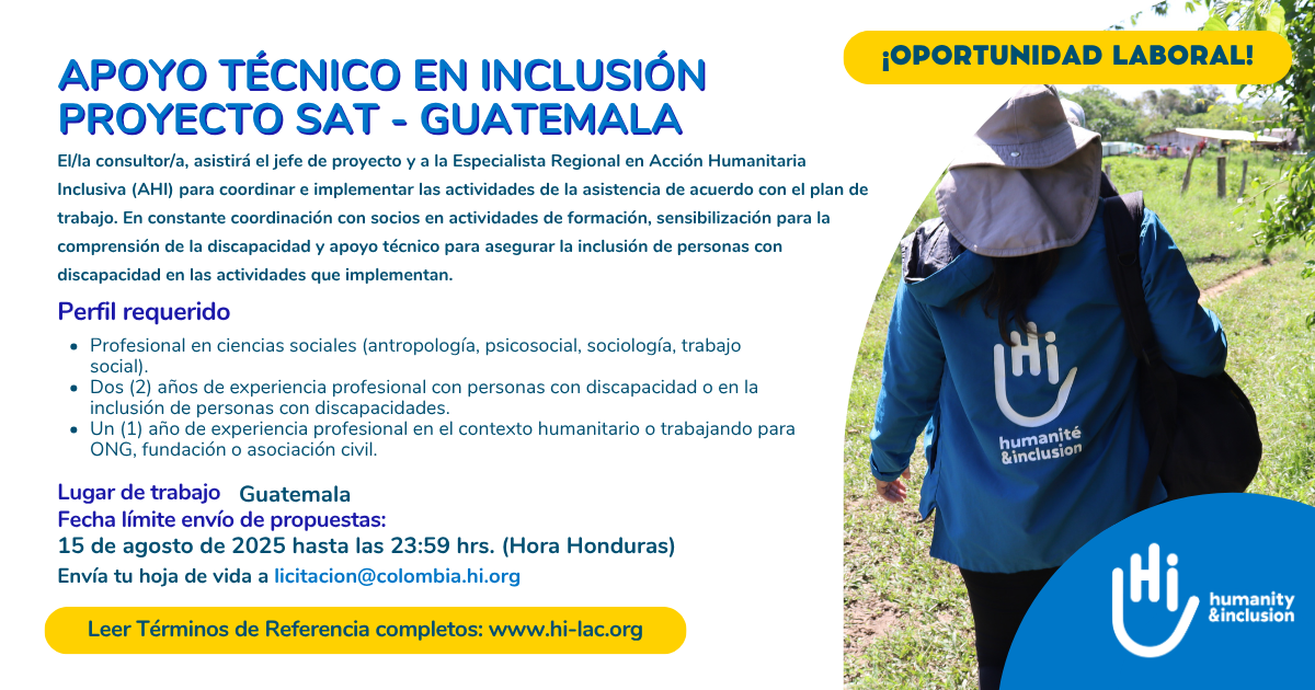 Apoyo técnico en Inclusión Proyecto SAT - Guatemala