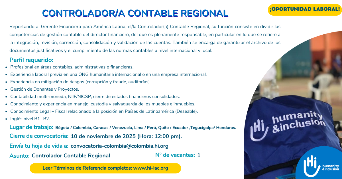 Controlador/a contable - Regional América Latina y El Caribe