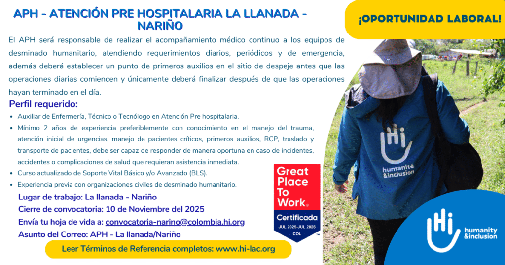 Atención Prehospitalaria (APH) - La Llanada, Nariño