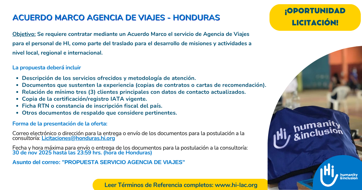 Acuerdo marco agencia de viajes - Honduras