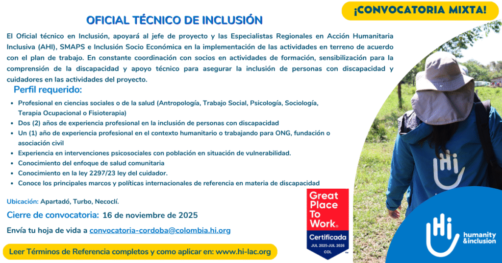Oficial Técnico de Inclusión - Colombia