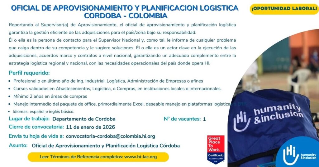 Vacante oficial de aprovisionamiento