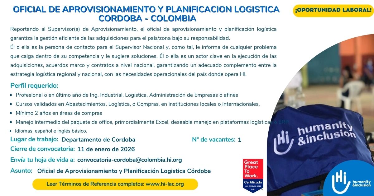 Vacante oficial de aprovisionamiento