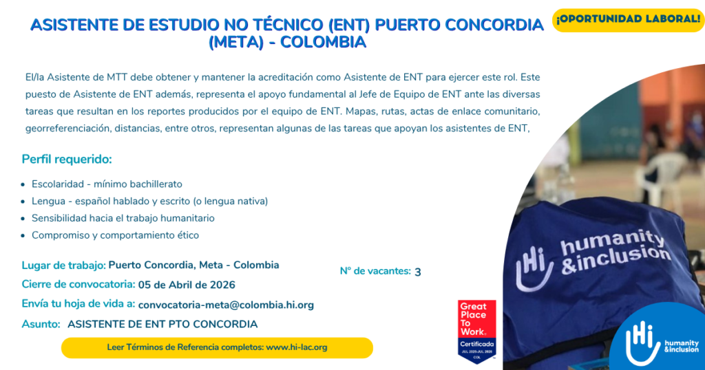 Convocatoria laboral Puerto Concordia Colombia