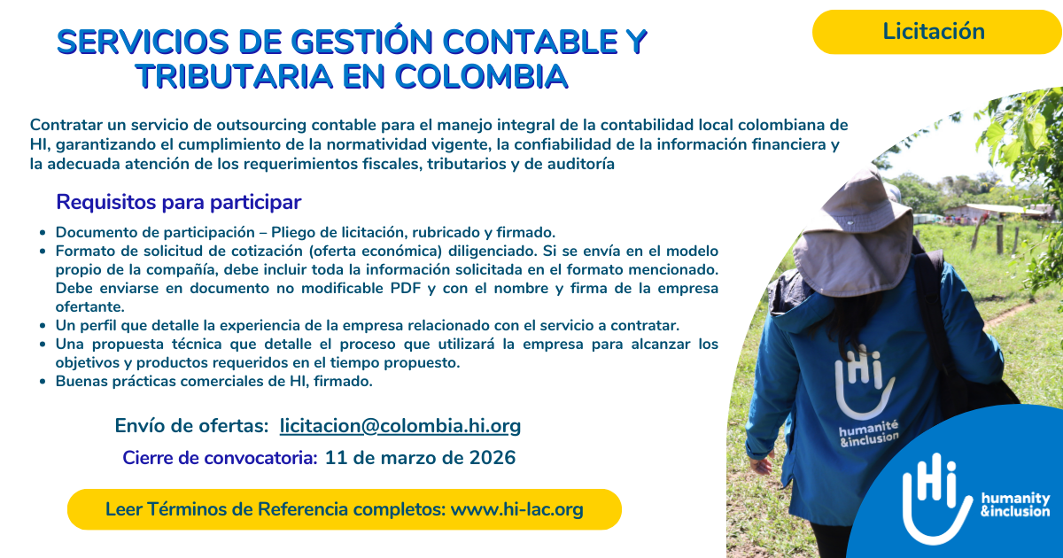 Contratar un servicio de outsourcing contable para el manejo integral de la contabilidad local colombiana de HI, garantizando el cumplimiento de la normatividad vigente, la confiabilidad de la información financiera y la adecuada atención de los requerimientos fiscales, tributarios y de auditoría.