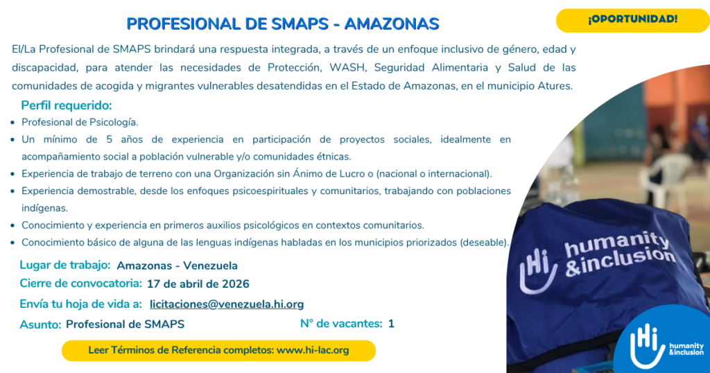 Profesional SMAPS Amazpnas - Venezuela.