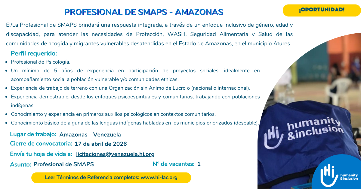 Profesional SMAPS Amazpnas - Venezuela.
