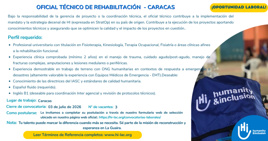 Vacante laboral Caracas Venezuela