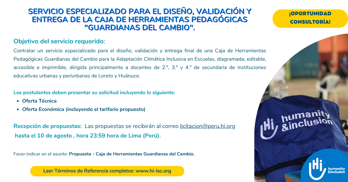 Servicio especializado para el diseño, validación y entrega de la Caja de Herramientas Pedagógicas "Guardianas del Cambio".